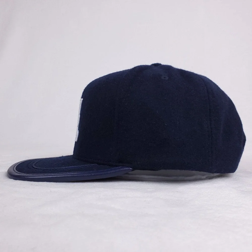Atlanta Braves Mitchell &‎ Ness MLB Snapback Hat Cap 3D Logo Navy Wool NWT